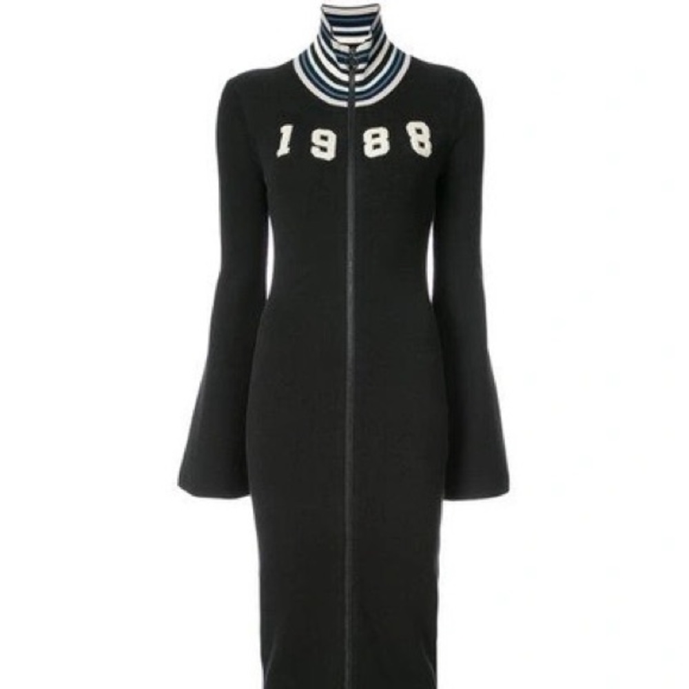 Fenty X Puma Sweater Maxi Dress With Zip-up Front In Black. As worn by Rihanna. - Picture 3 of 3
